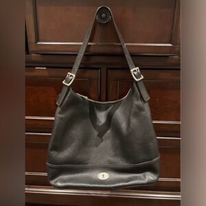 Fossil black leather shoulder bag